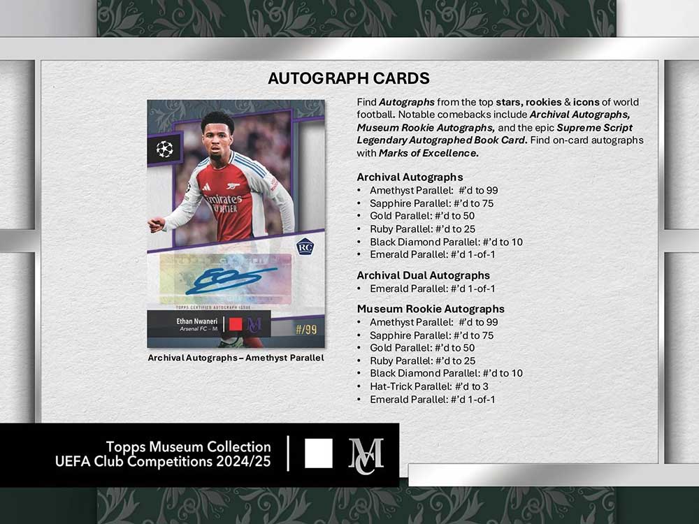 2024-25 Topps UEFA Club Competitions Museum Collection Soccer Hat