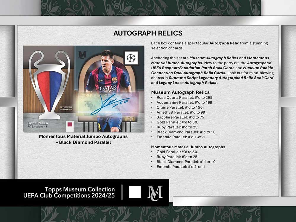 予約）2024-25 Topps UEFA Club Competitions Museum Collection