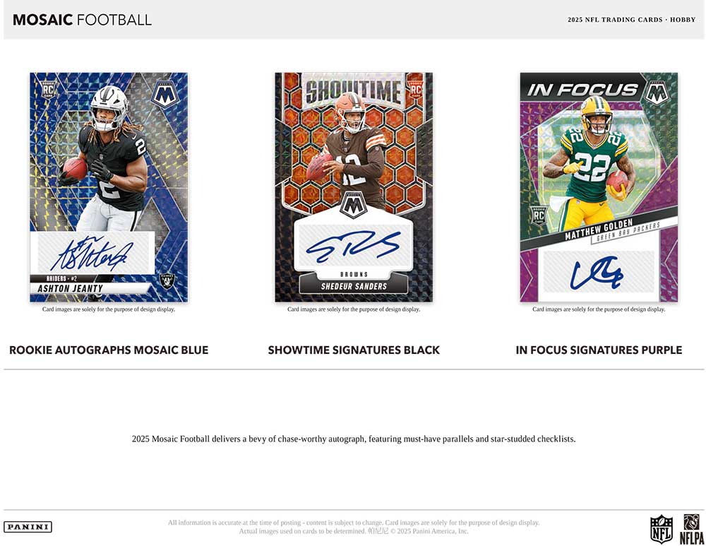 NFL 2025 Panini Mosaic Football Hobby Box 11/8入荷 BC ｜カード