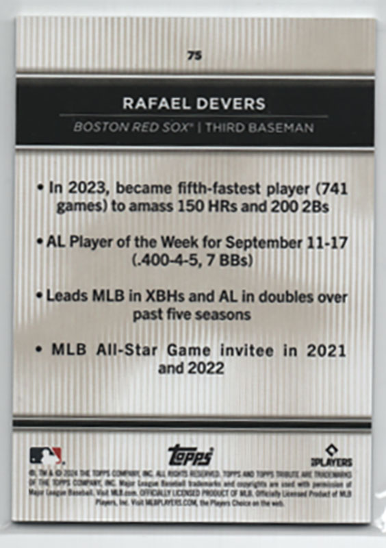 ラファエル・デバース/Rafael Devers 2024 Topps Tribute 23/99