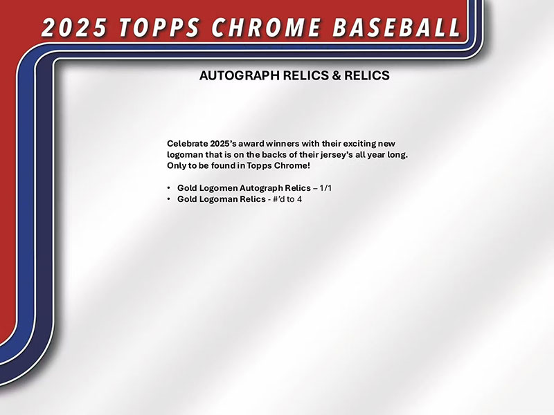 MLB 2025 Topps Chrome Baseball Hobby Box 7/24入荷！ ｜カード