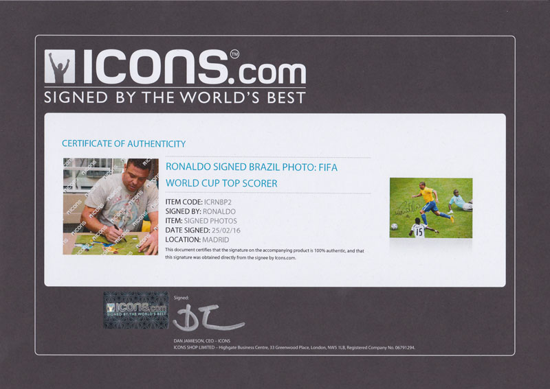 PANINI ロナウド ブラジル 直筆サイン 1/1 世界に１枚 PSA鑑定済み PANINI ロナウド ブラジル 直筆サイン 1/1 世界に1枚 PSA鑑定済み