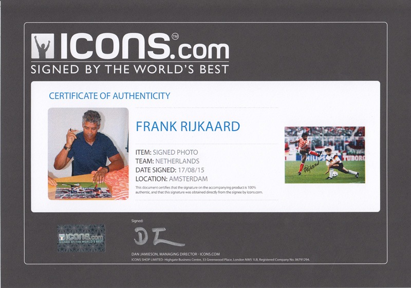 フランク・ライカールト 直筆サイン入りフォト 対ドイツ ショット