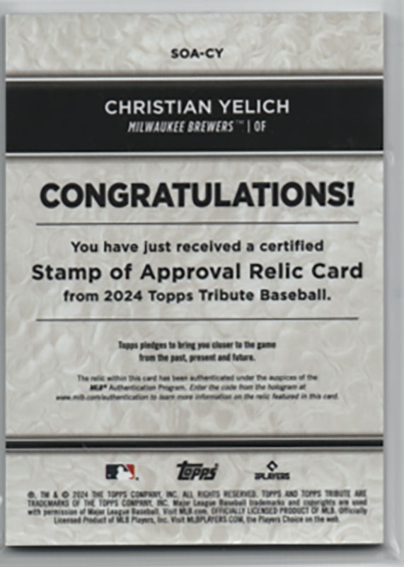 クリスチャン・イエリッチ/Christian Yelich 2024 Topps Tribute 049 