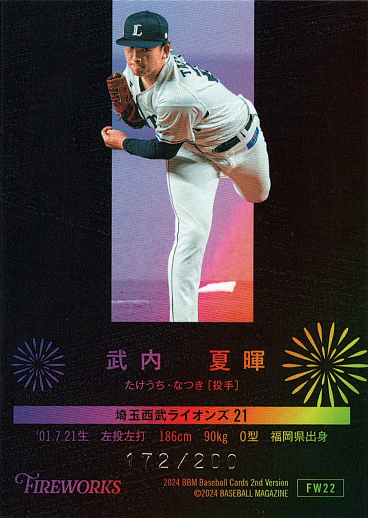 武内夏暉投手サイン入りボール 限定版 98/100 証明書付き　初勝利記念 埼玉西武】『武内夏暉投手プロ初勝利記念グッズ&直筆サイン入り
