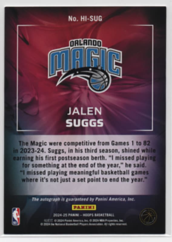 Jalen Suggs PANINI PRIZM NBA 自筆 auto RC 【公式通販】