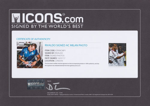 元ブラジル代表 リバウド ACミラン 証明書付き 直筆サイン入り
