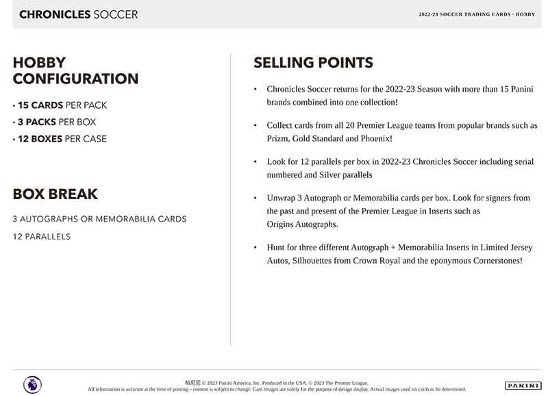2022-23 Panini Chronicles Soccer Box 7/8入荷 ｜カード