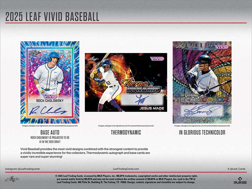 2025 Leaf Vivid Baseball Hobby Box 11/5入荷 |カードファナティック 2025 Leaf Vivid Baseball Hobby Box 11/5入荷 |カードファナティック