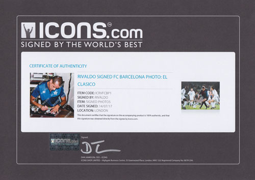リバウド 直筆サインフォト FC バルセロナ エル・クラシコ (Rivaldo