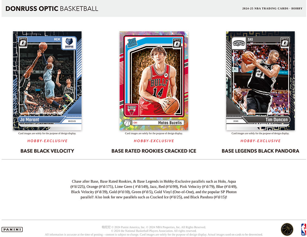 NBA 2024-25 Panini Donruss Optic Basketball Hobby Box 8/21
