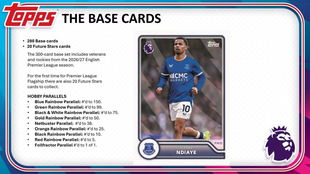 予約）2026-27 Topps Flagship Premier League Soccer Hobby Box 9/18