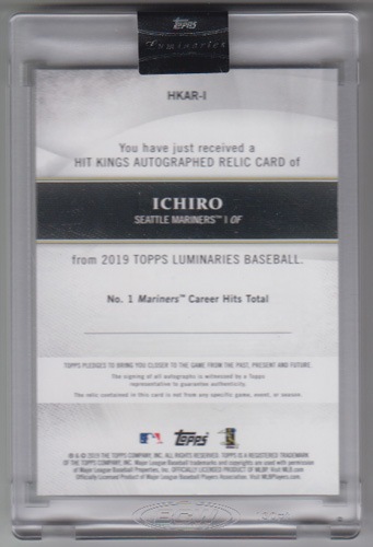 イチロー MLBカード 2019 Topps Luminaries Hit Kings Autograph