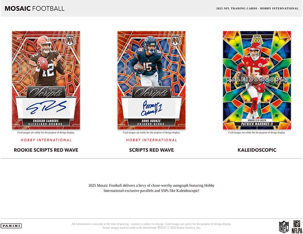 NFL 2025 Panini Mosaic Football Hobby International Box 12/4入荷