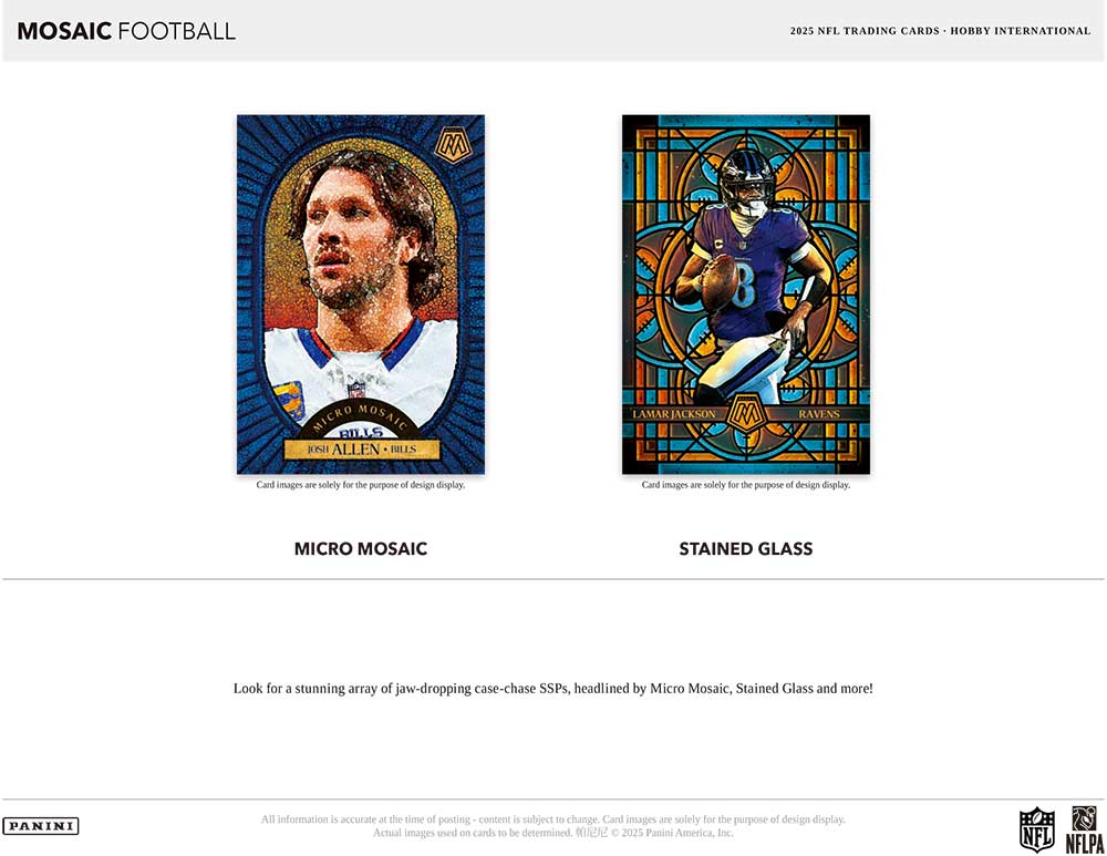 NFL 2025 Panini Mosaic Football Hobby International Box 12/4入荷