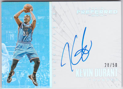 ӥ󡦥ǥ 2015-16 Panini Preferred Unparalleled Auto 28/50 Kevin Durant