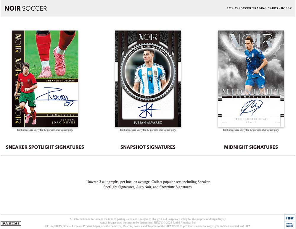 2024-25 Panini Noir Soccer Hobby Box 11/8入荷 ｜カード