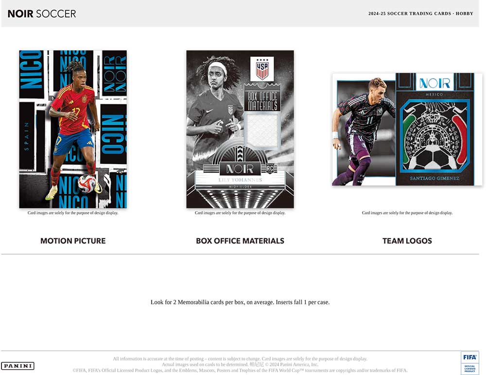 2024-25 Panini Noir Soccer Hobby Box 11/8入荷 ｜カード