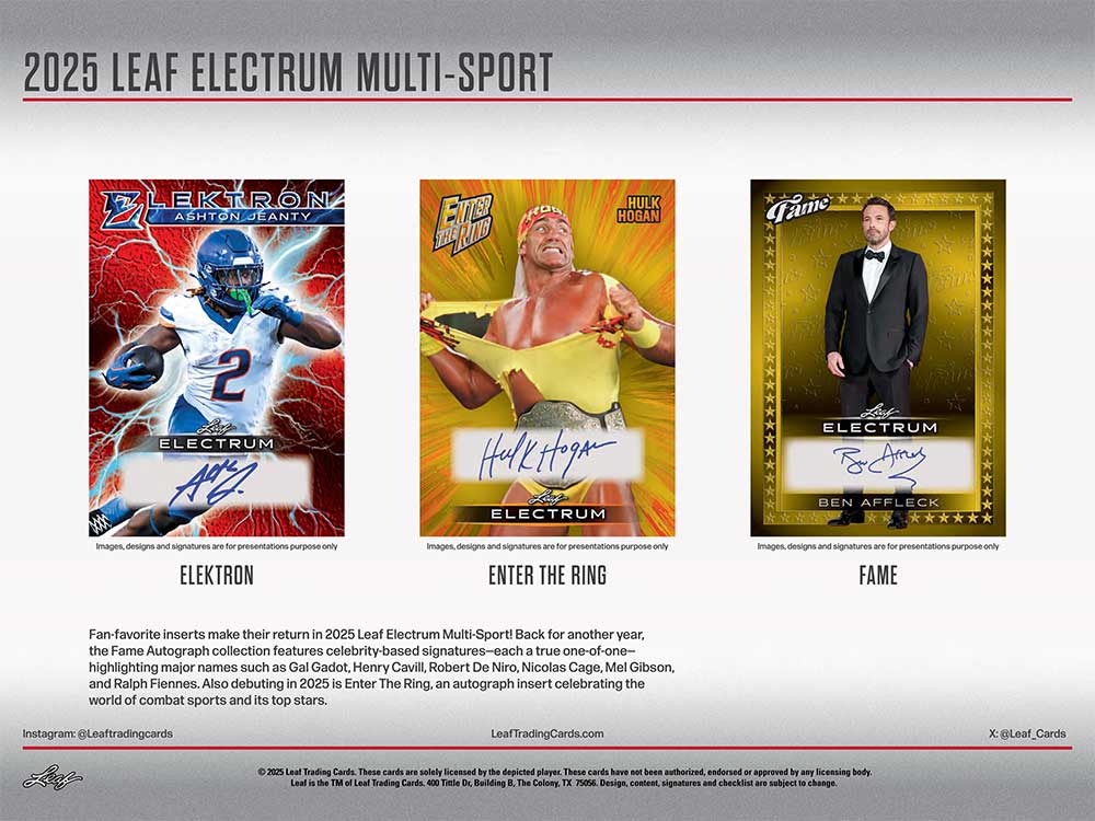 2025 Leaf Electrum Multi-Sport Hobby Box 1/9入荷 ｜カード