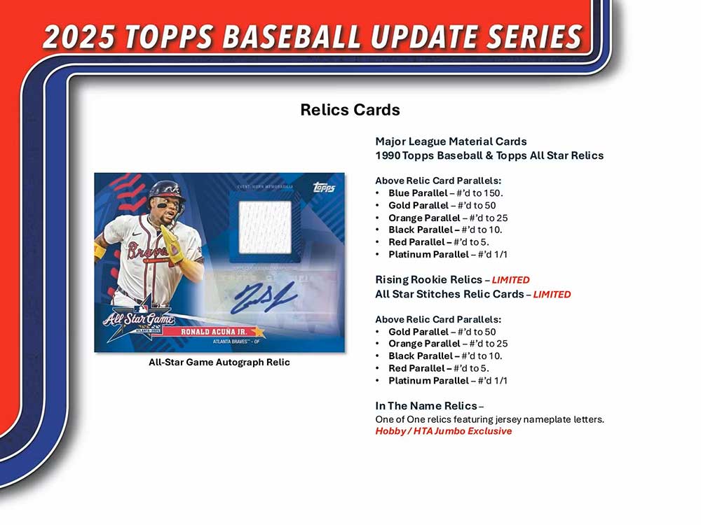 MLB 2025 Topps Update Series Baseball Jumbo Box 11/13入荷