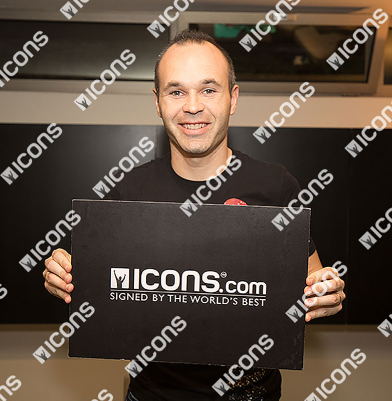 アンドレス・イニエスタ 直筆サインフォト 額入り FC バルセロナ 2015