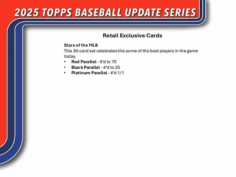 MLB 2025 Topps Update Series Baseball Value Box 11/20入荷