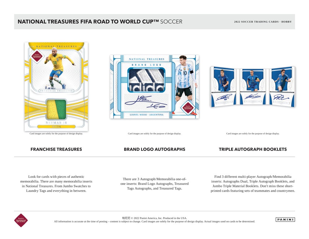 2022 Panini National Treasures FIFA Road to World Cup Soccer 4-Box