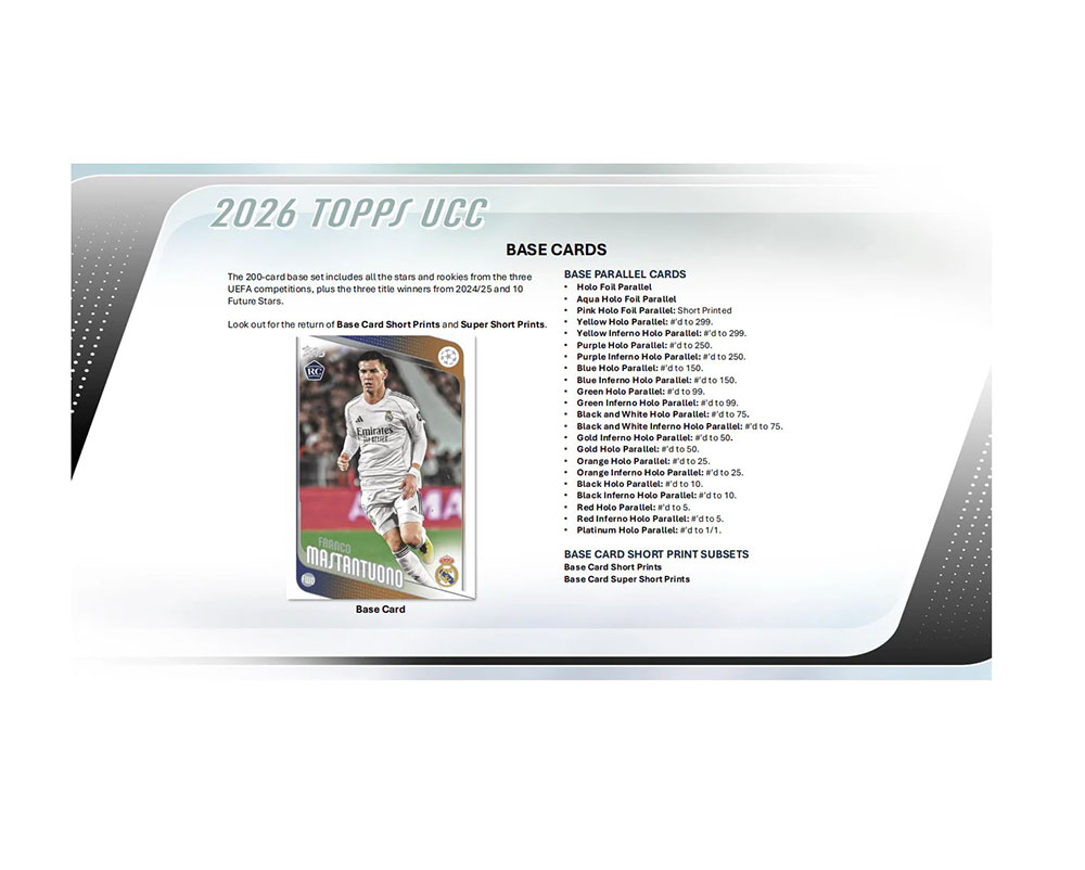 2025-26 Topps UEFA Club Competitions Soccer Value Box 1/16入荷