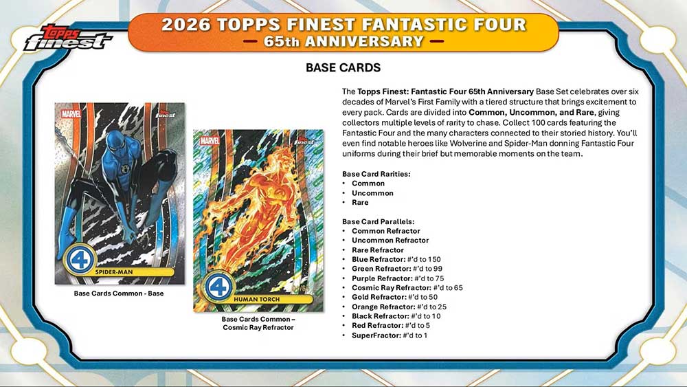 2026 Topps Finest Fantastic Four Hobby Box 4/16入荷 ｜カード