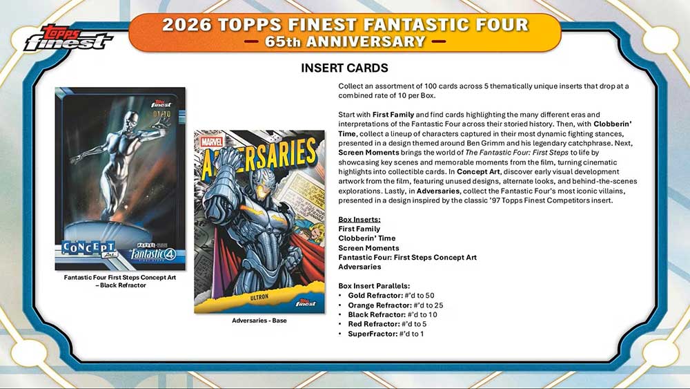 2026 Topps Finest Fantastic Four Hobby Box 4/16入荷 ｜カード