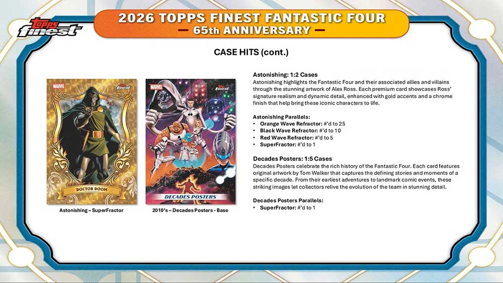 2026 Topps Finest Fantastic Four Hobby Box 4/16入荷 ｜カード