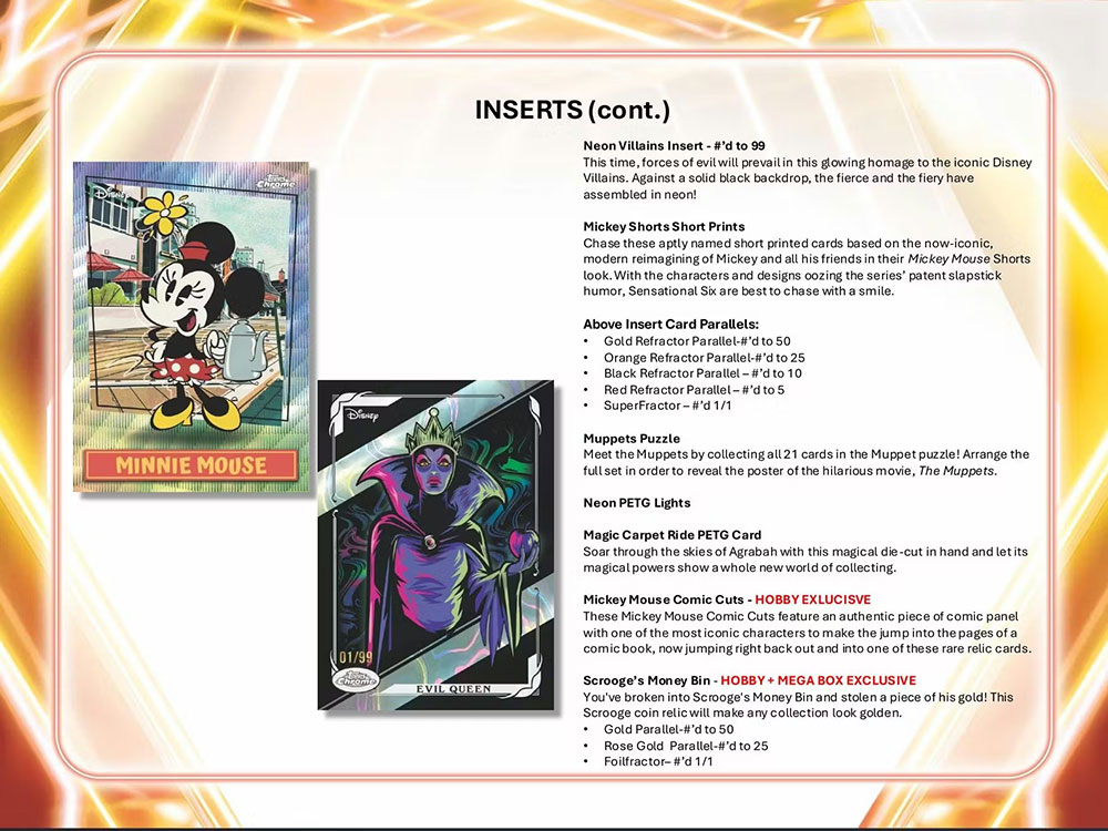 2026 Topps Disney Neon Hobby Box 4/17入荷！！ ｜カード