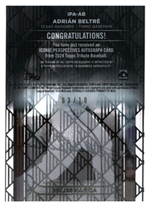 エイドリアン・ベルトレ/Adrian Beltre 2024 Topps Tribute auto 03/10