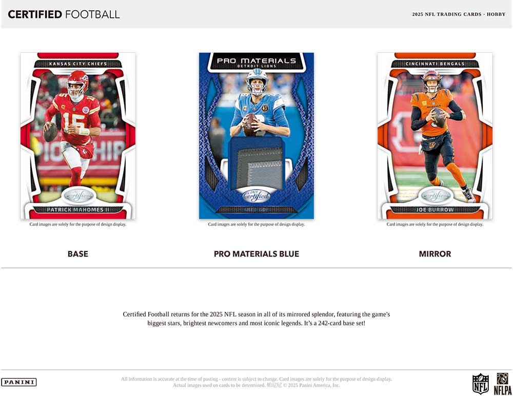 NFL 2025 Panini Certified Football Hobby Box 11/6入荷 ｜カード