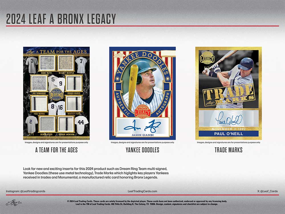 2024 Leaf A Bronx Legacy Baseball Series II Box 12/13入荷 ｜カード