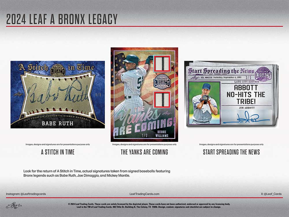 2024 Leaf A Bronx Legacy Baseball Series II Box 12/13入荷 ｜カード