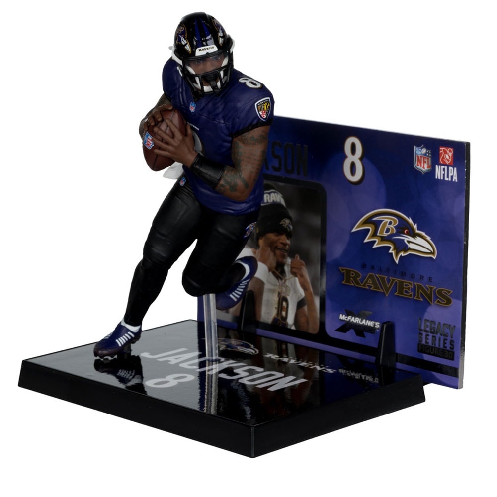 ✈ 新品　NFL　スティーブンジャクソン　ラムズ　大きめ アクション フィギュア ラマー・ジャクソン McFarlane NFL 2025 （レイブンズ/パープル