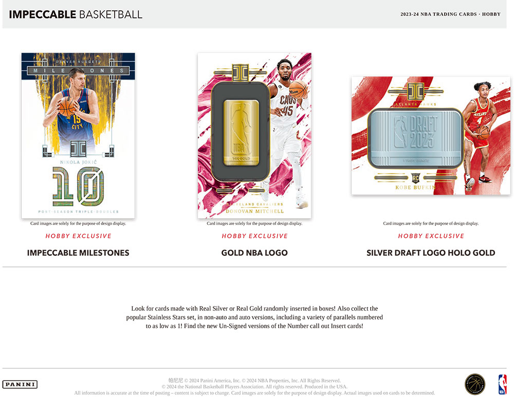 NBA 2023-24 Panini Impeccable Basketball 3-Box case 9/19入荷