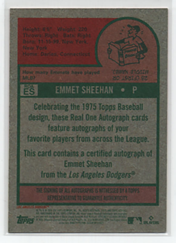 エメット・シーハン/Emmet Sheehan 2024 Topps Heritage auto ｜カード