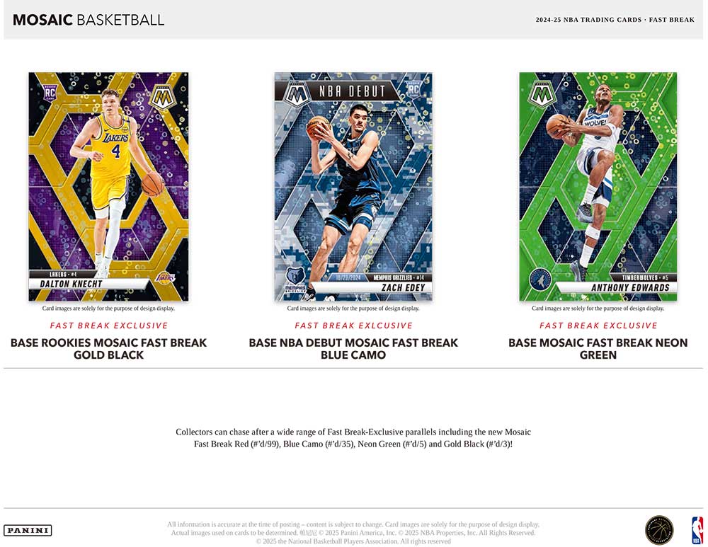 NBA 2024-25 Panini Mosaic Basketball Fast Break版 Box 8/2