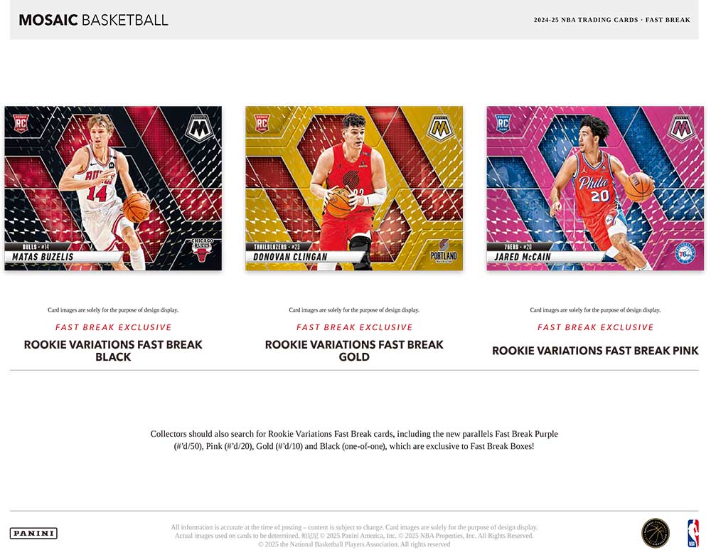 2019 NBAカード Panini Mosaic Fast Break 1箱 2020/21 Panini Mosaic Fast Break Basketball Hobby Box | DA