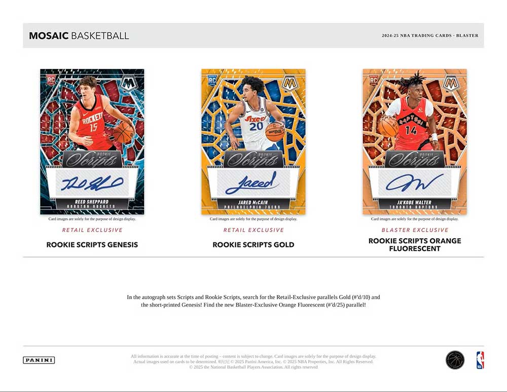NBA 2024-25 Panini Mosaic Basketball Blaster版 Box 8/12入荷