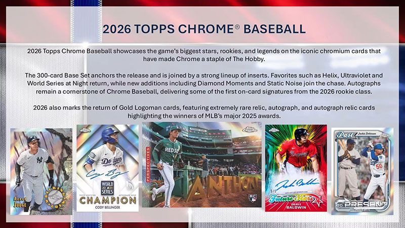 MLB 2026 Topps Chrome Baseball Value Box 7/23入荷 ｜カード