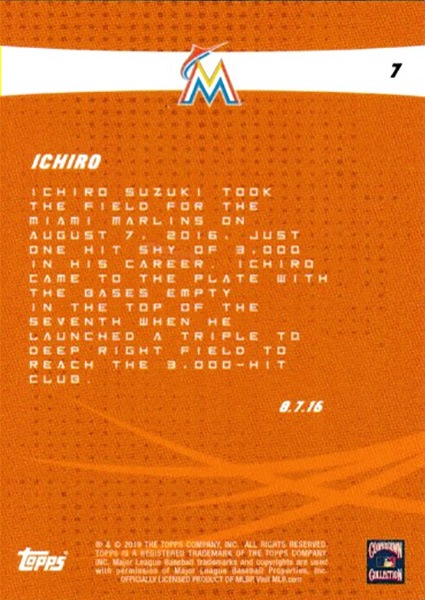 イチロー Ichiro 2019 Topps On Demand Set #4-7 3,000 Career Hit