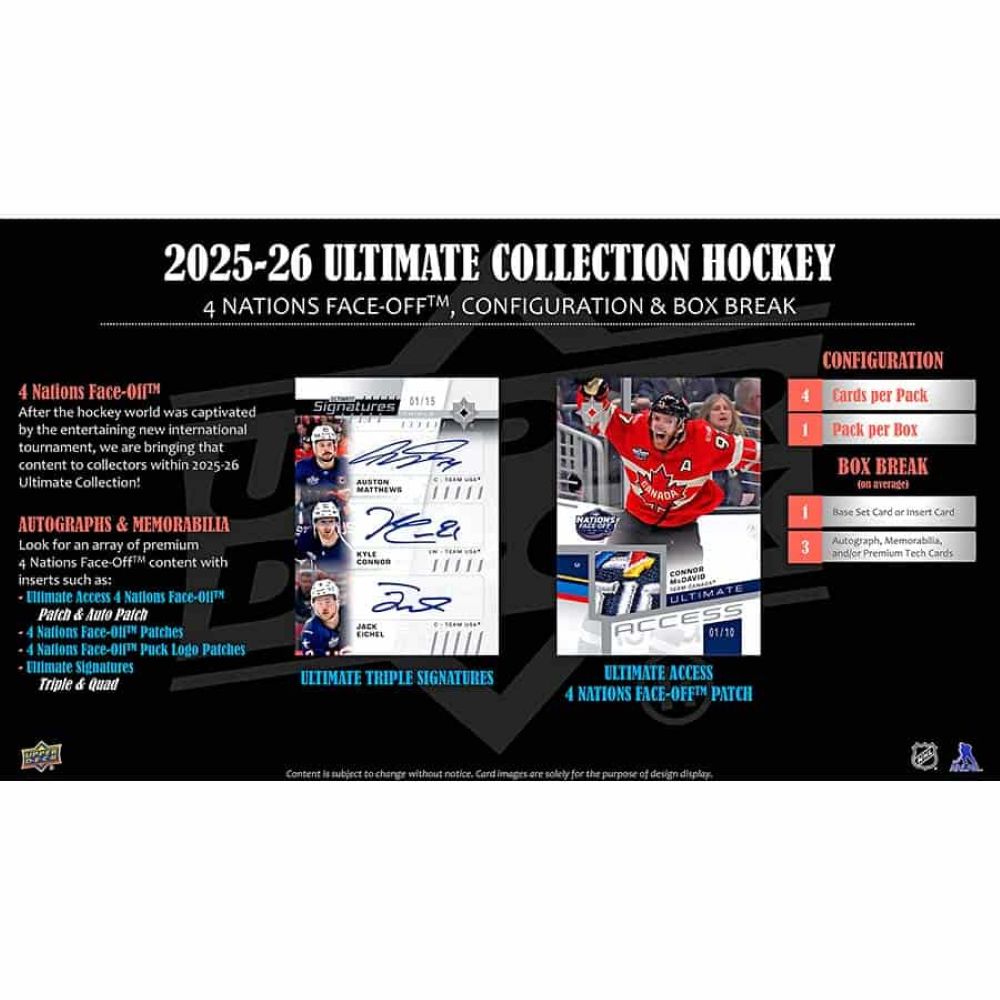 予約）NHL 2025-26 Upper Deck Ultimate Collection Hockey Hobby Box