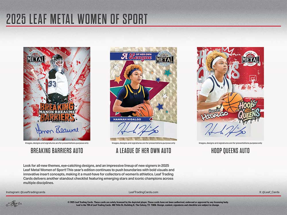 2025 Leaf Metal Women of Sport Box 11/29入荷！ ｜カード