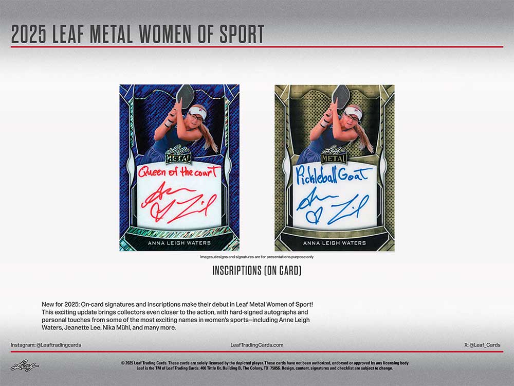 2025 Leaf Metal Women of Sport Box 11/29入荷！ ｜カード