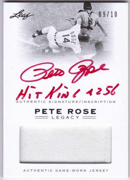 ピート・ローズ 2011 Leaf Pete Rose Legacy Jersey Auto 09/10 Pete