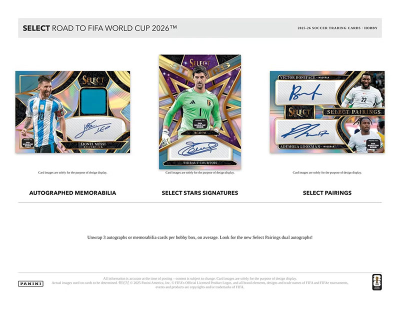 予約）2025-26 Panini Select Road to FIFA World Cup 2026 Soccer