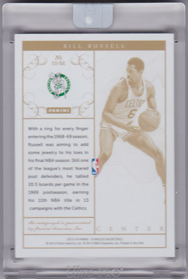 ビル・ラッセル 2013-14 Panini Flawless Super Signatures Auto Gold